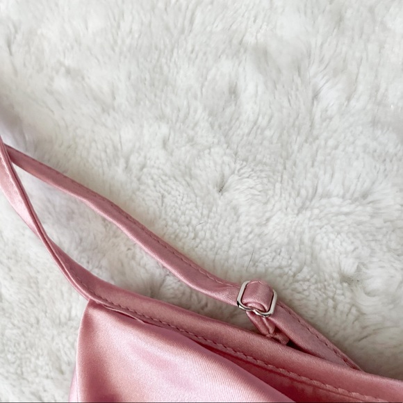 NWT- BEBE Silky Cowl Neck Pink Slip Dress - Picture 7 of 11